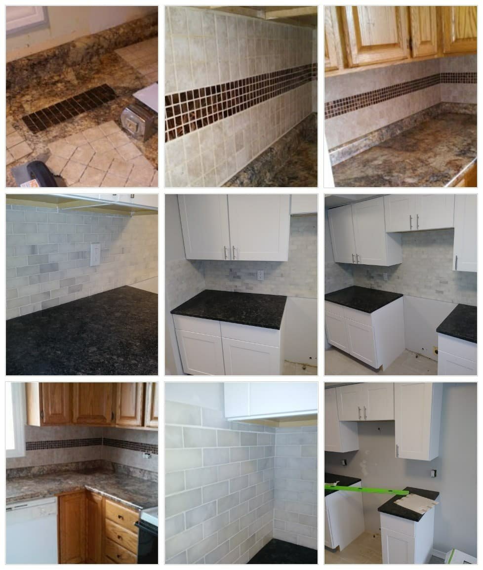 Tile kitchen backsplash installation flooring on the wall flooring installation contractor Monroe County Michigan Wayne County Michigan