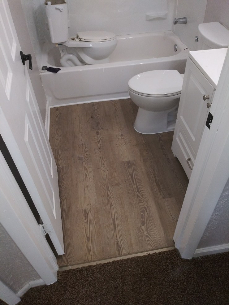 Vinyl plank flooring is an excellent choice for the bathroom Or Basement