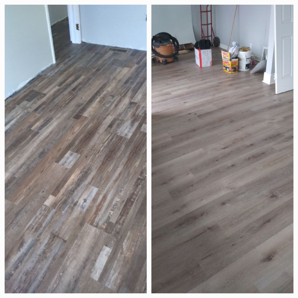 Redefine Pine and aged Hickory luxury vinyl plank flooring