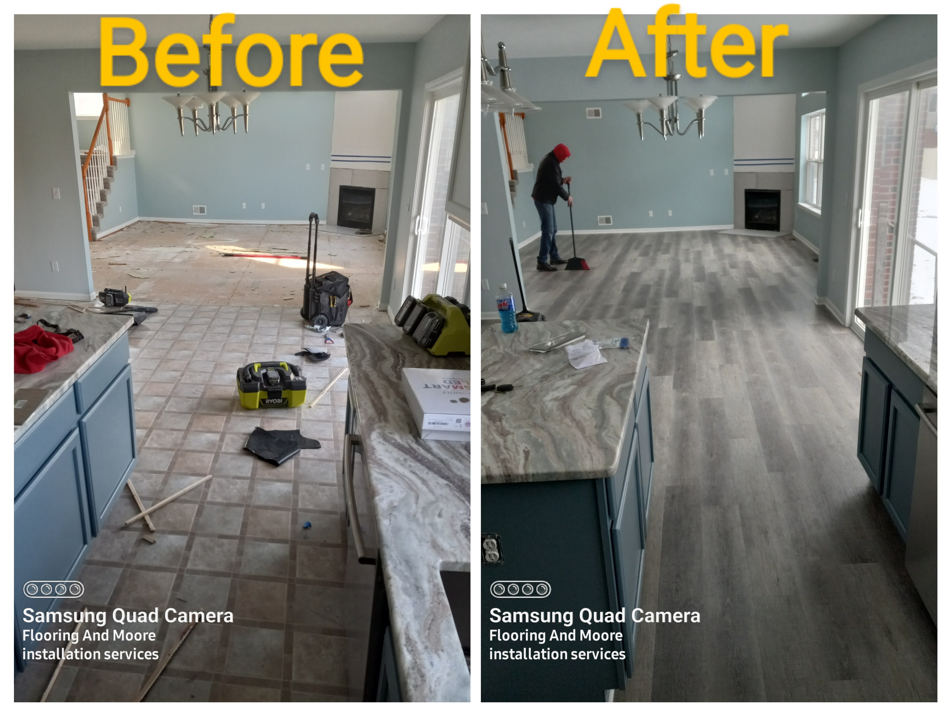 Luxury vinyl plank installation 